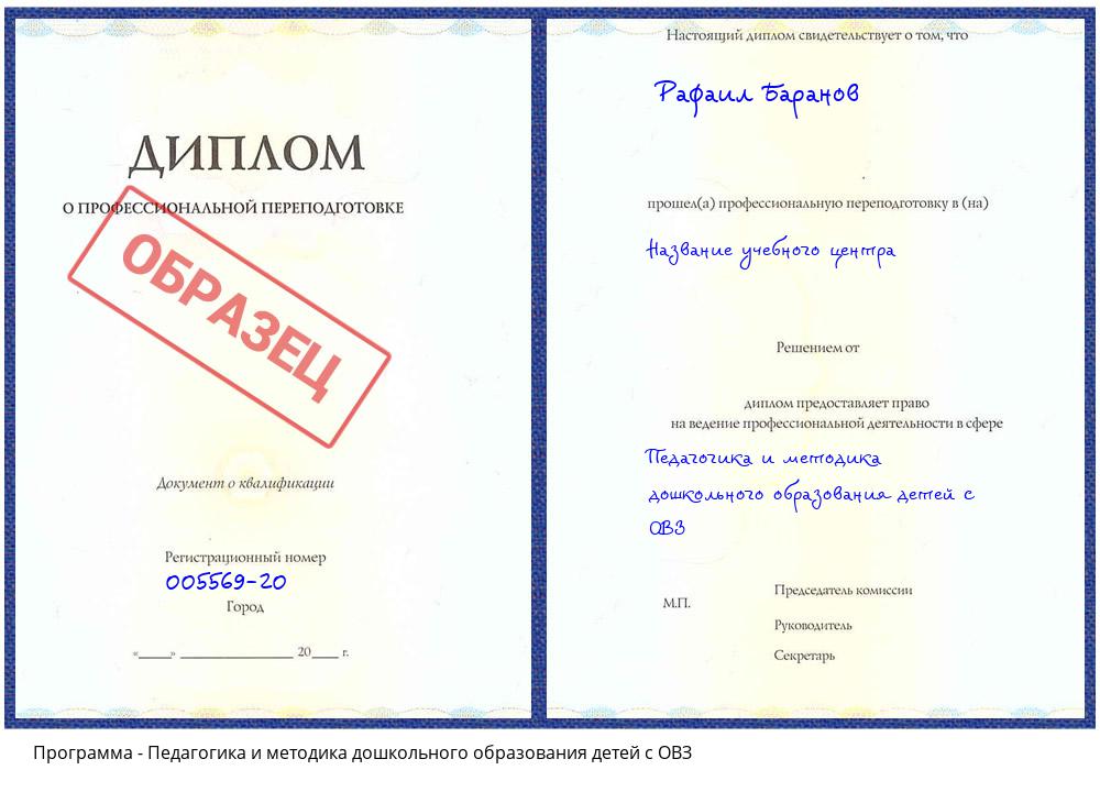 Педагогика и методика дошкольного образования детей с ОВЗ Учалы